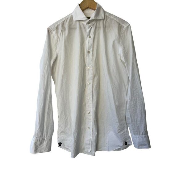 men's lardini white button down dress shirt 15 1/2 - Picture 2 of 6